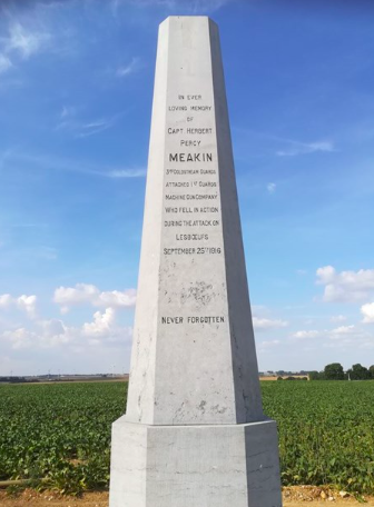 Private Memorial (recently moved and restored) to Captain Herbert Percy Meakin