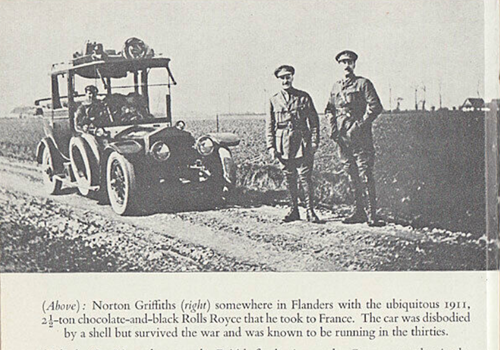 Norton Griffiths and his wife's Rolls bought by the War Office for his use in France and Flanders