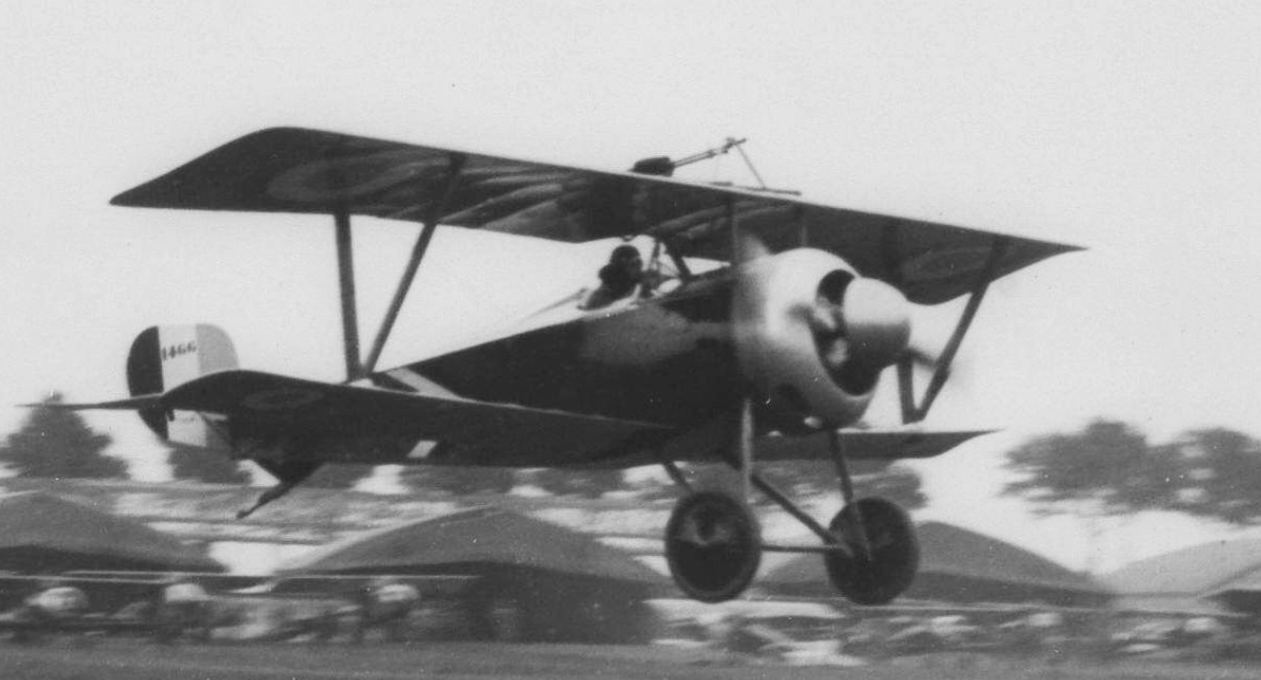 Early Nieuport 17 at Le Bourget on 18 July 1916 making demonstration flight for British delegation