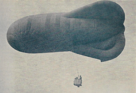 Caquot type kite balloon, used by the Allies in the mid-latter part of WWI