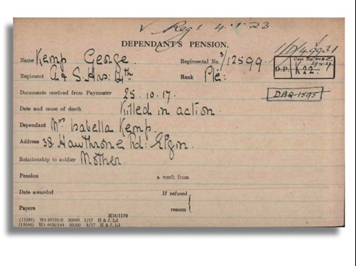 Pension Card from The Western Front Association digital archive on Fold3 by Ancestry