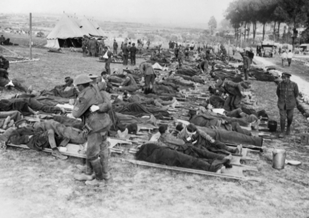 Casualties awaiting admission to a Casualty Clearing Station in 1916