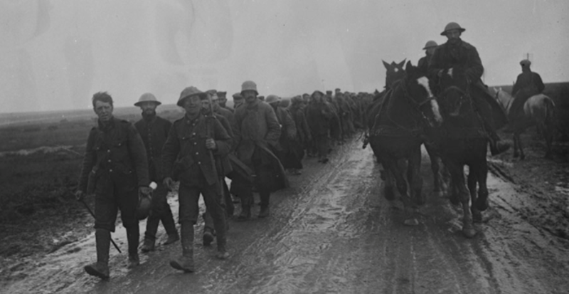 German Prisoners captured by Canadians in the storming of Regina Trench. October, 1916. Photo courtesy of Library and Archives Canada. PA-000825.