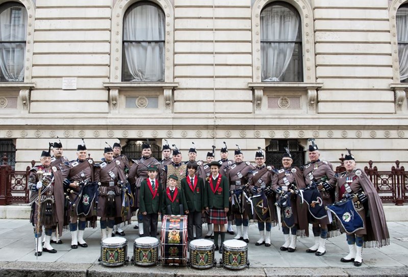 The Pipes and Drums of the London Scottish with guests from Eaton House Prep School
