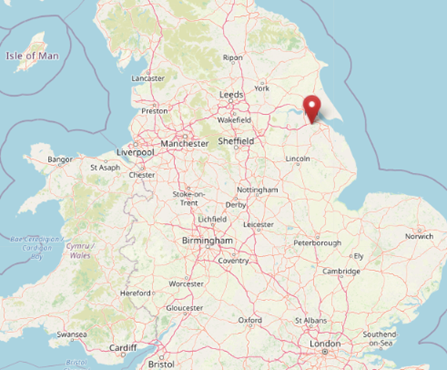 Location of Kirmington, Lincolnshire (cc OpenStreetMap)