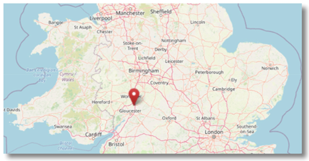 Location of Tewesbury, Gloucestershire (cc OpenStreetMap)