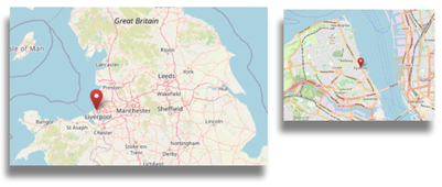 Location of Egremont, Wallasey  in the north west of England (cc OpenStreetMap)