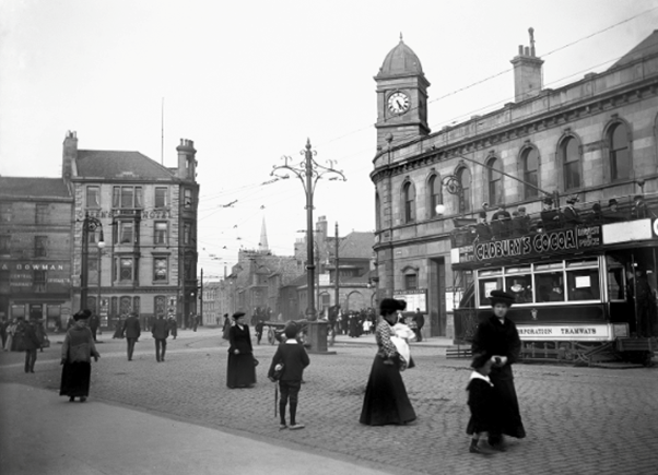 The foot of Leith Walk in the early 20th century (RCAHMS, courtesy of Scran).
