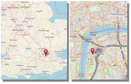 Location of Lambeth, S.E. London (cc OpenStreetMap)