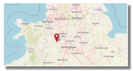 Location of Wellington, Shropshire in the west midlands (cc OpenStreetMap)