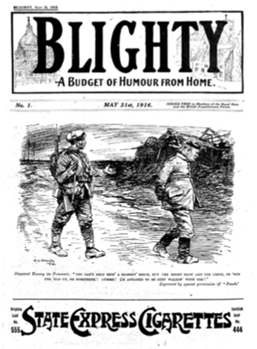Figure 1: Front cover of the first edition of Blighty, 31 May 1916 (Author).
