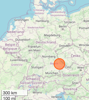 Location of Sagstetten, in Bavaria, Germany CC BY-SA 3.0 OpenStreetMap