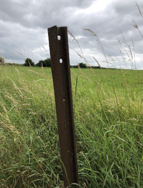 Barbed wire fencing remains at Biaches which mark the approximate locations where a number of British soldiers from The 1/6th Battalion, The Royal Warwickshire Regiment were buried after being killed in action just behind the British front line.