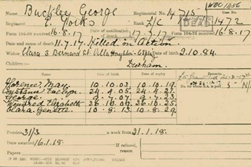 Great War Pension Record Cards and Ledgers: deeper understanding