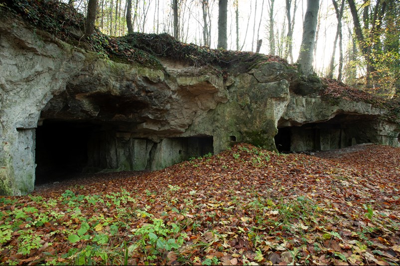 The Caves Where A German Shell Killed The Wounded Who Were Lying In The Foreground.
