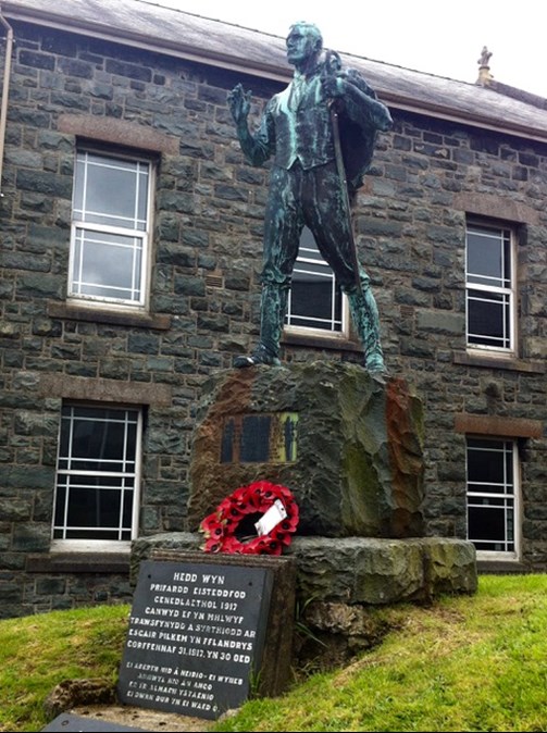 Hedd Wyn’S Statue Known As The Shepherd Poet In Trawsfynydd