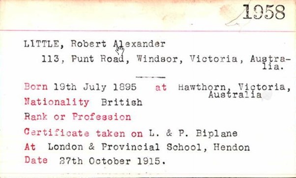 Little’S Aviator’S Certificate