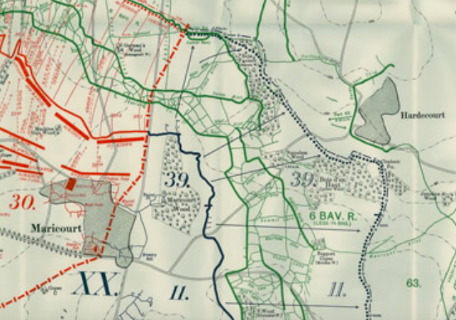 Map Of Hardecourt, 1916