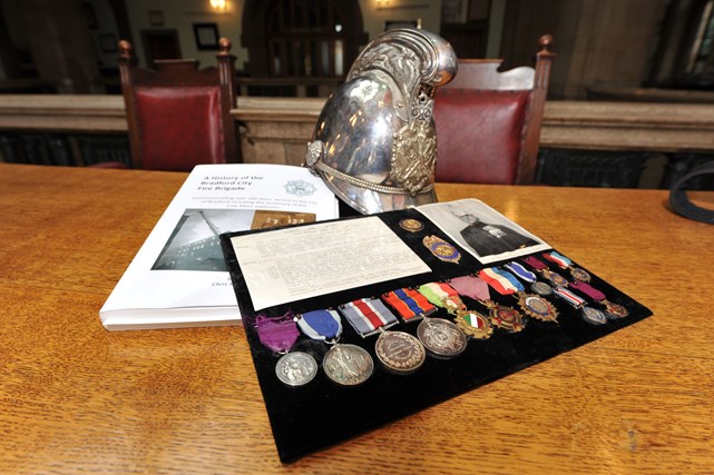 Scott's Medals And An Officer's Helmet Of The Period