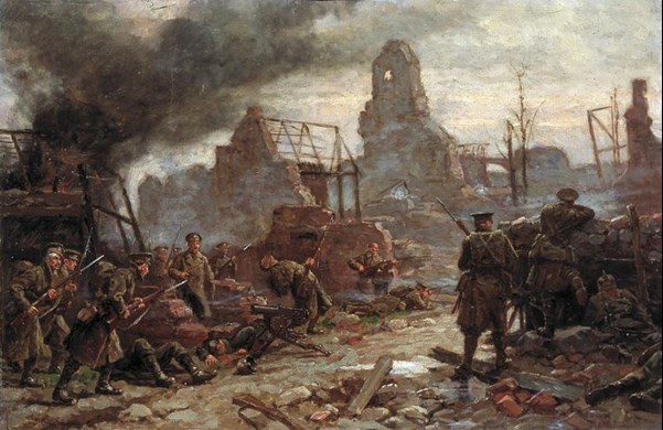 The Taking Of Neuve Chapelle (Pas De Calais) By The British, 10 March 1915. Oil On Canvas By Jean Jacques Berne Bellecour (1874 1939), 1916. National Army Museum. NAM 2002 07 357