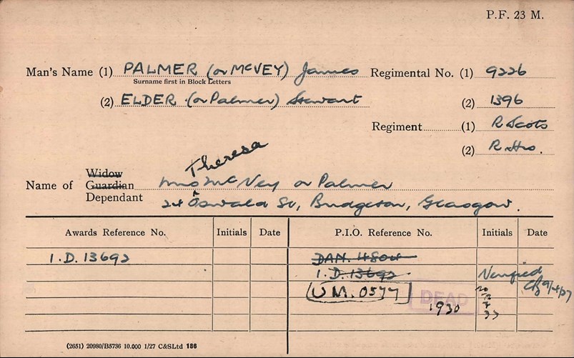His Brother's Pension Card