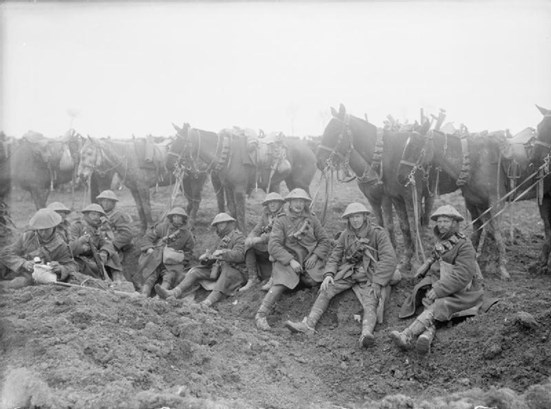 British Cavalry Resting Alongside The Arras Cambrai Road. IWM (Q2031)