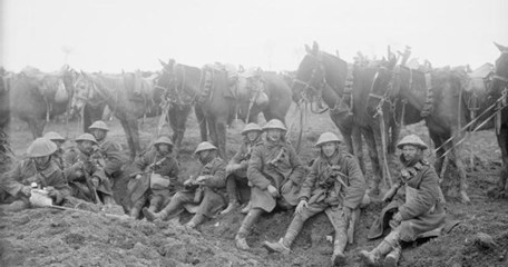 British Cavalry Resting Alongside The Arras Cambrai Road. IWM (Q2031)