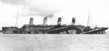 HMT Olympic In ‘Dazzle’ Camouflage