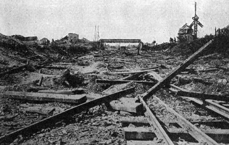 German Destruction of Railway at Albert, Sprint 1917