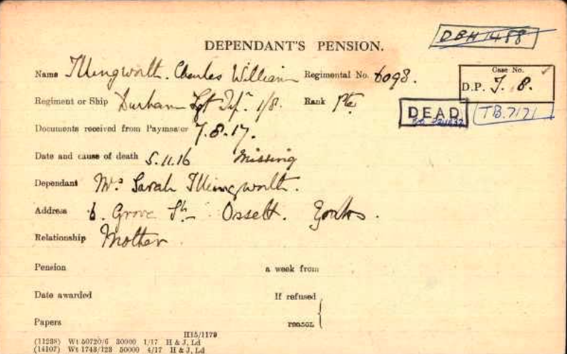 Pension Ledgers and Cards from The Western Front Association archive on Fold3 by Ancestry