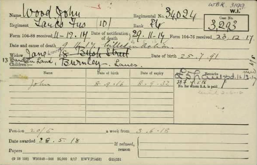 Pension Ledger and Cards from The Western Front Association archive on Fold3 by Ancestry