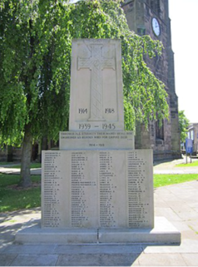 Middlewich War Memorial, Cheshire, England.