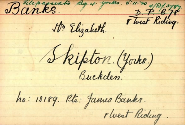 Pension Card from The Western Front Associaiton digitised record on Fold3 by Ancestry.