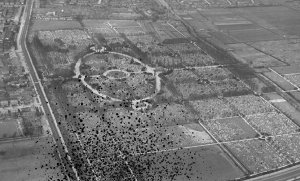 EAW042048: Manchester Southern Cemetery, Barlow Moor. 22nd March 1952, Aerofilms Collection