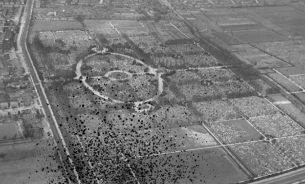 EAW042048: Manchester Southern Cemetery, Barlow Moor.  22nd March 1952, Aerofilms Collection