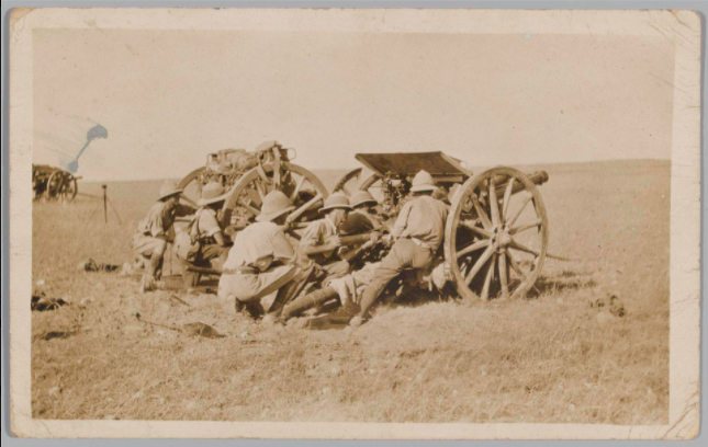 A 13-pounder gun, part of the canal defences in Egypt, 1915 (C) National Army Museum Collection