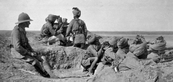 120th Rajputana Infantry with machine gun and rifles