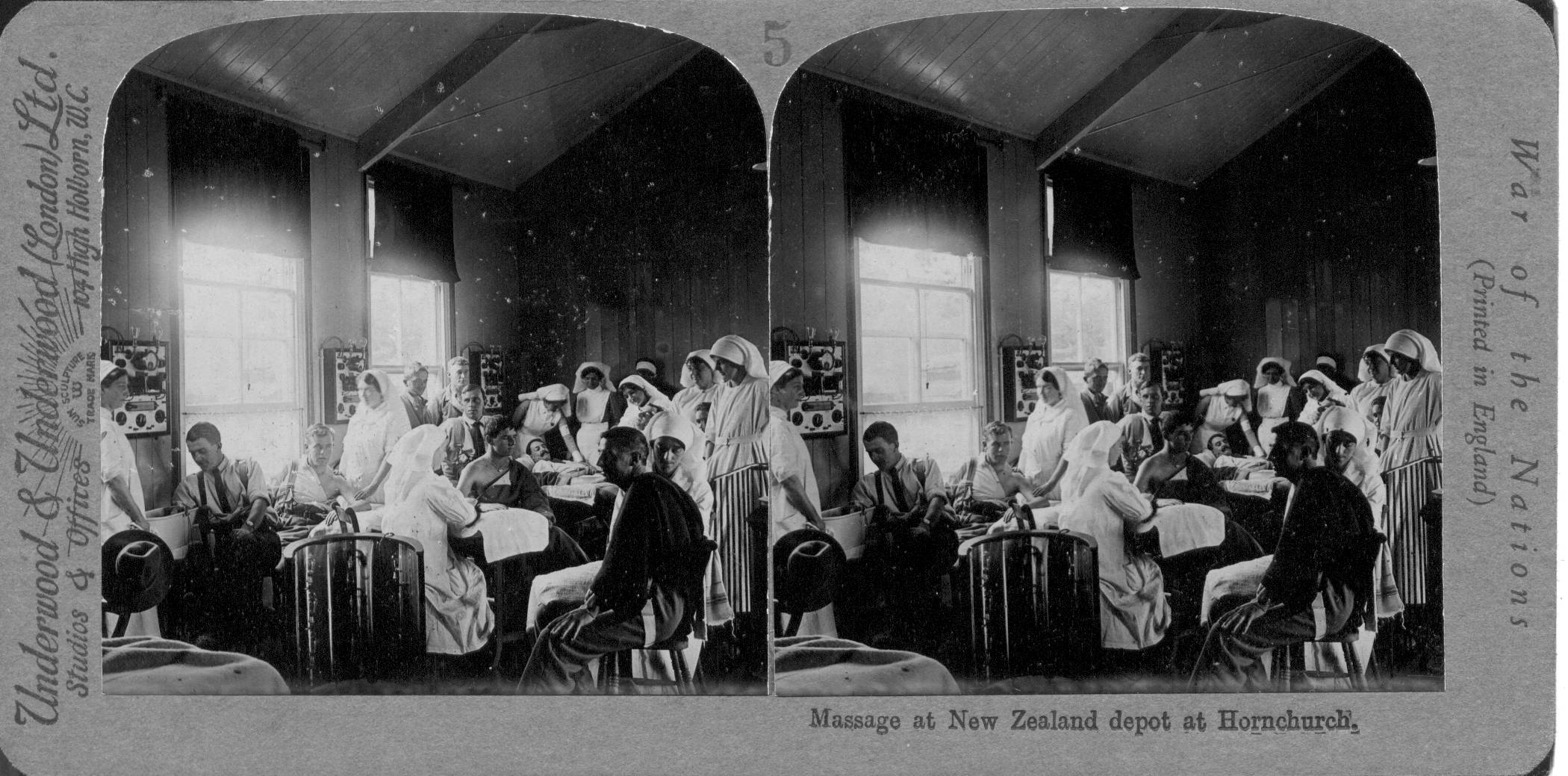 Massage at New Zealand depot at Hornchurch