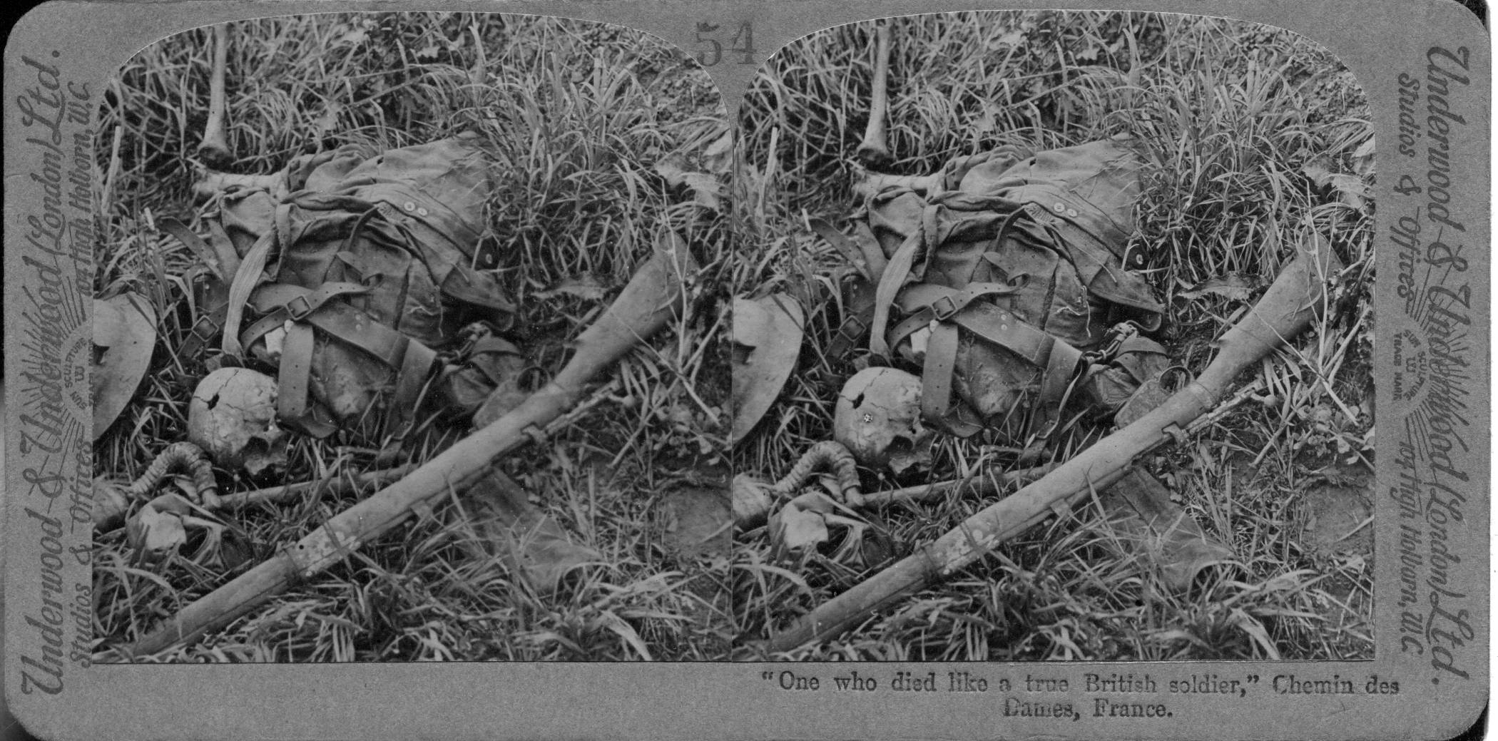 "One who died like a true British soldier," Chemin des Dames, France