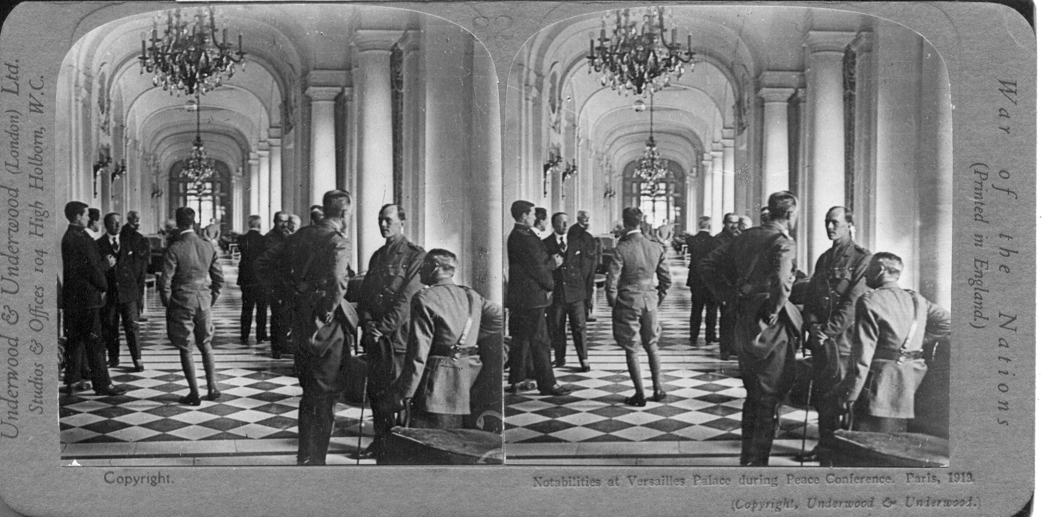 Notabilities at Versailles Palace during Peace Conference, Paris, 1919