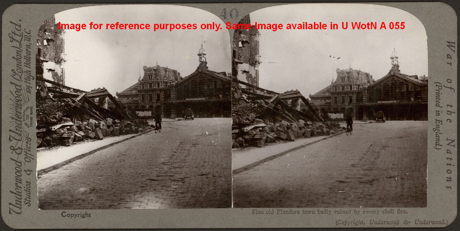Fine old Flanders town badly ruined by enemy shell fire