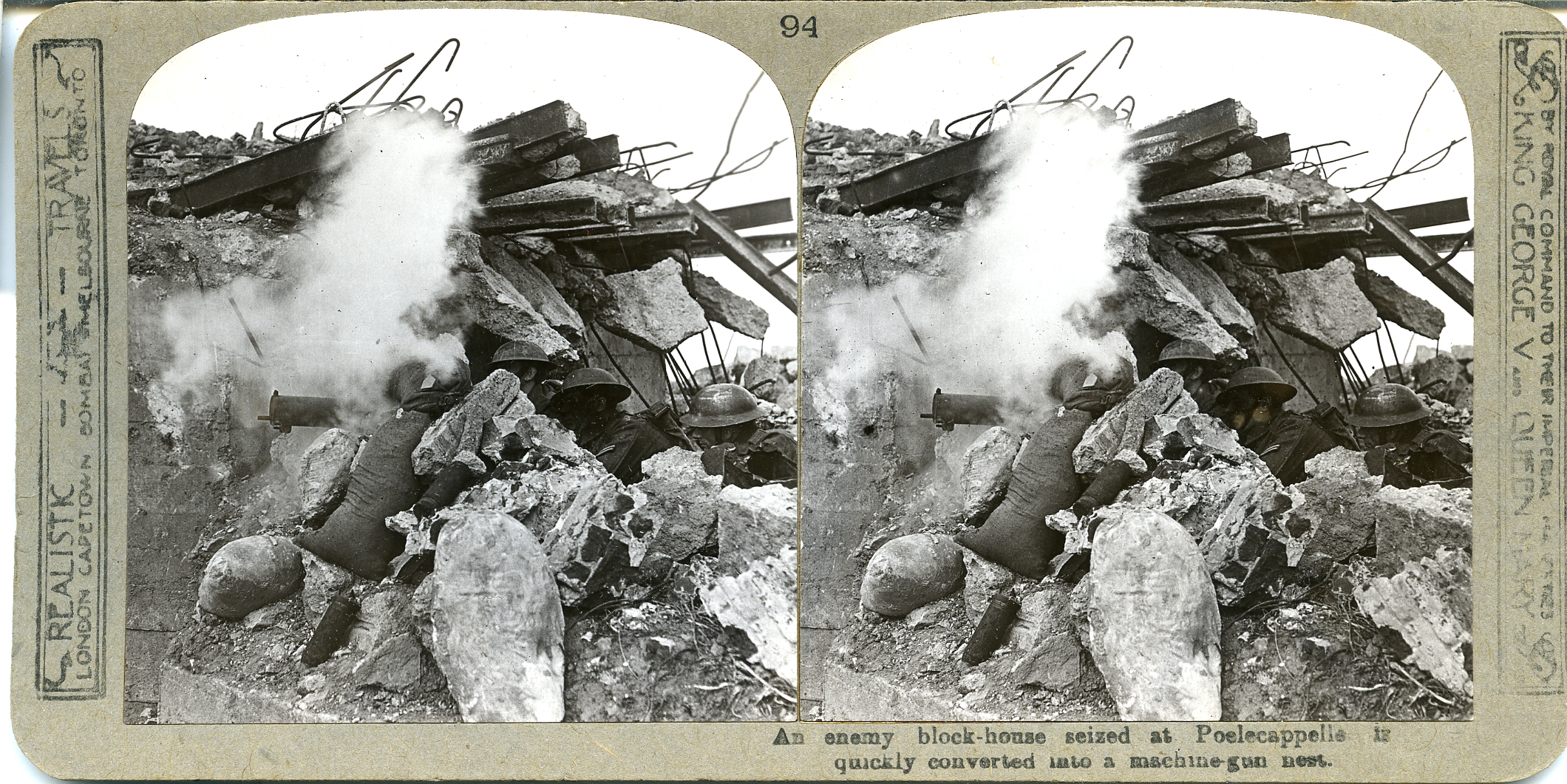 An enemy block-house seized at Poelecappelle is quickly converted into a machine-gun nest