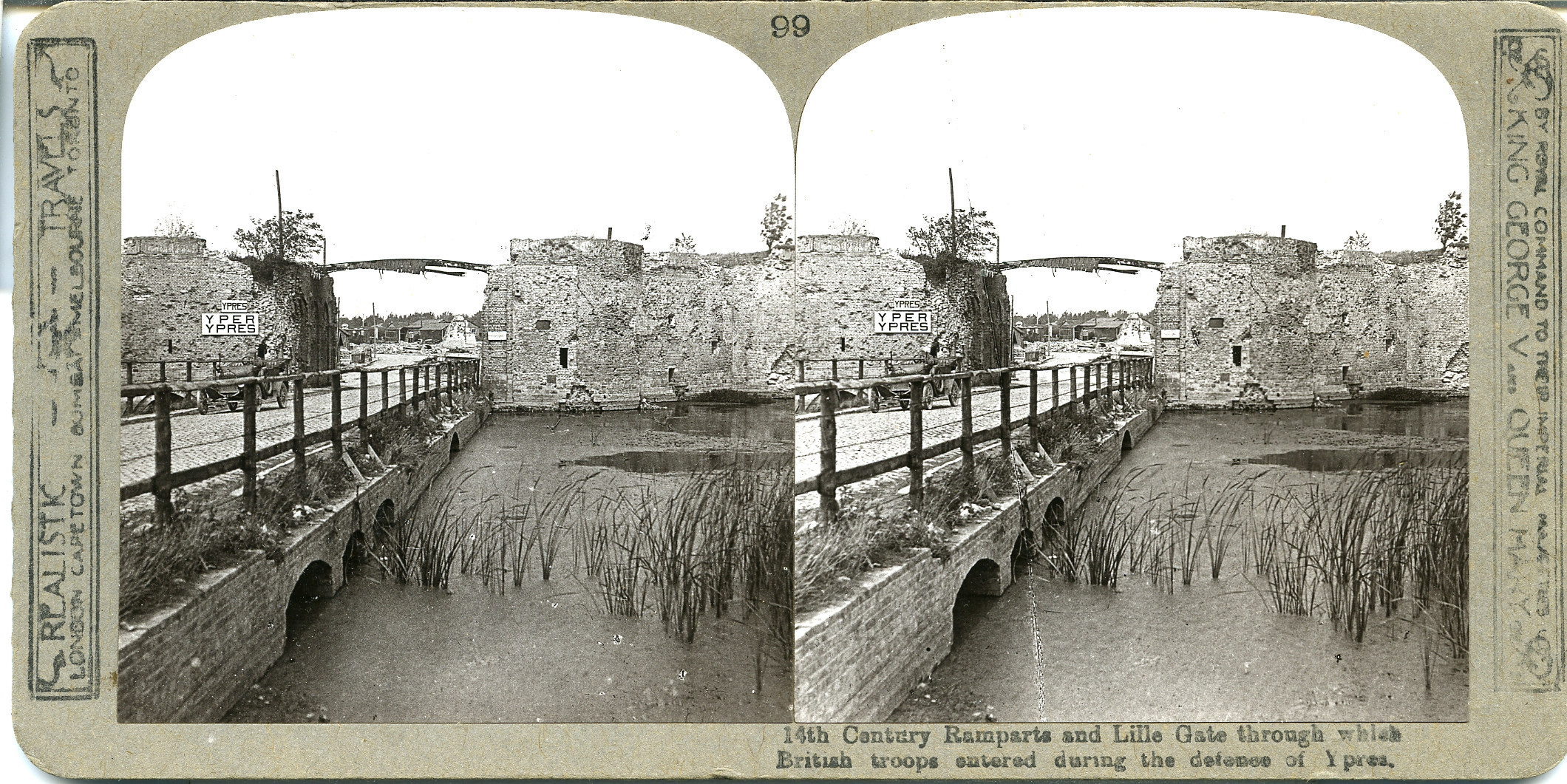 14th century walls & Lille gate through which British troops entered during defence of Ypres