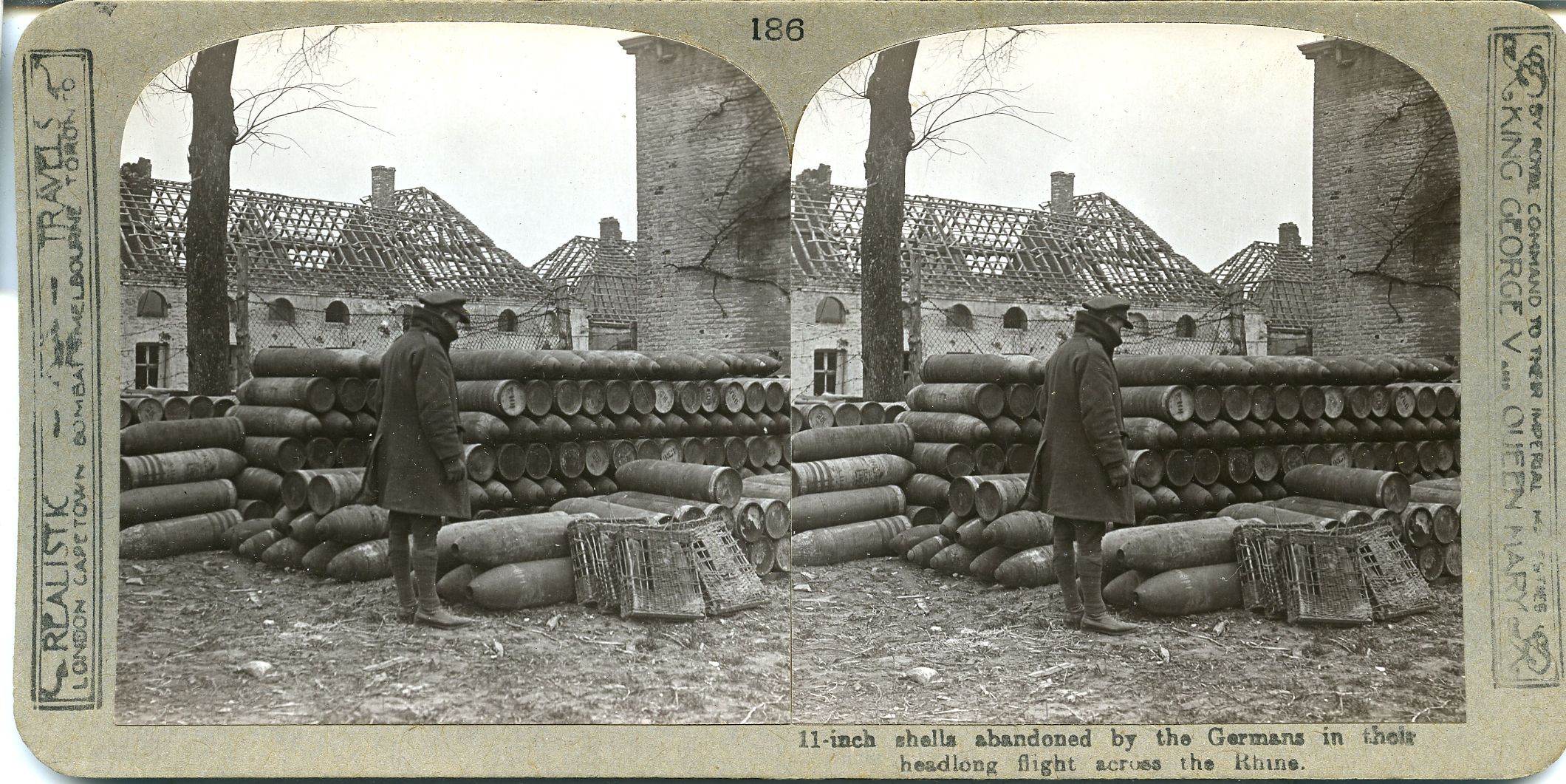 11 inch shells abandoned by the Germans in their headlong flight across the Rhine