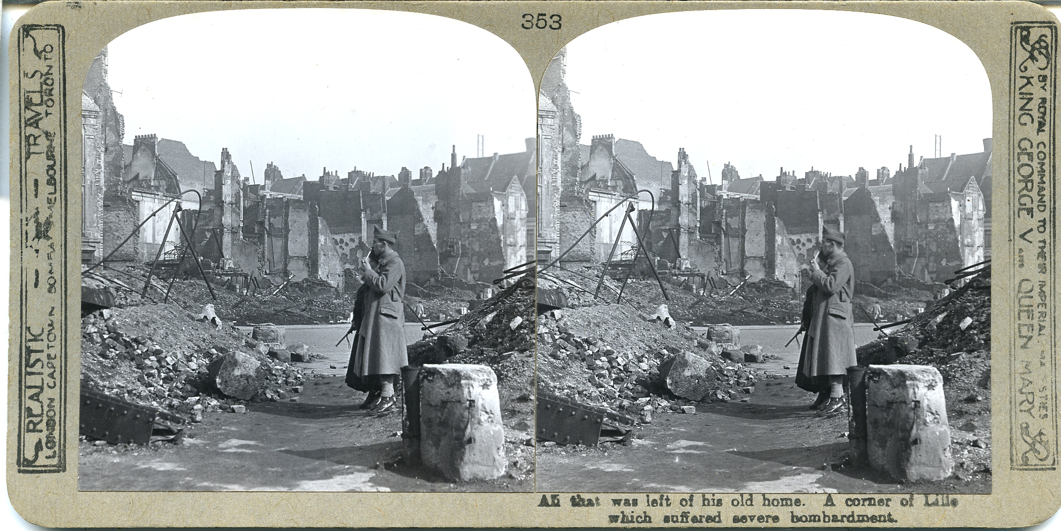 All that was left of his old home. A corner of Lille which suffered severe bombardment