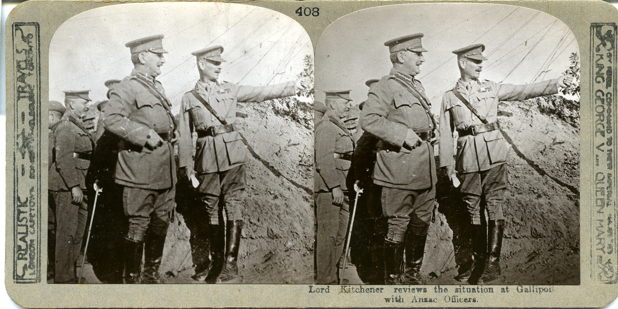 Lord Kitchener reviews the situation at Gallipoli with Anzac Officers