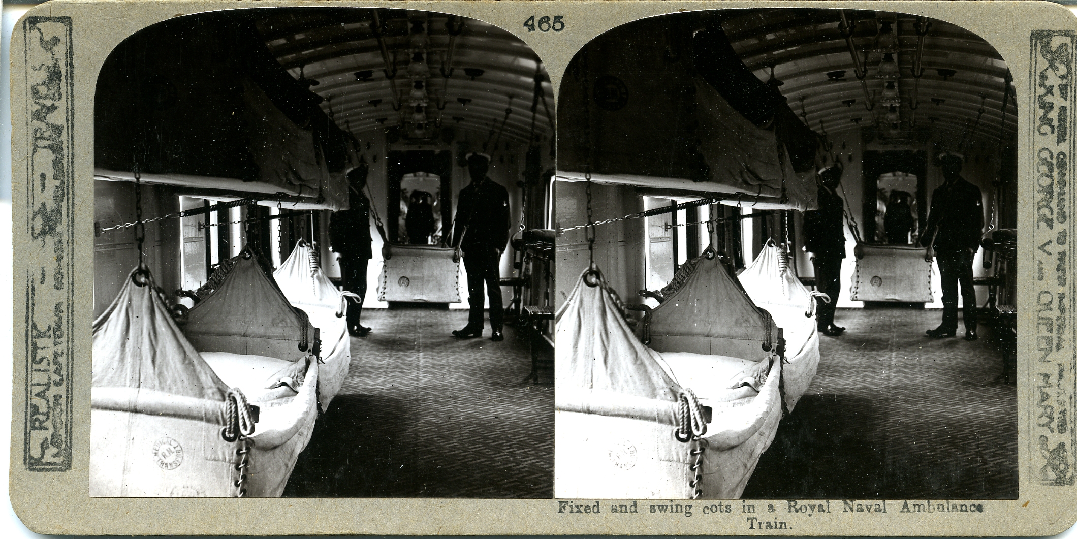 Fixed and swing cots in a Royal Naval Ambulance Train