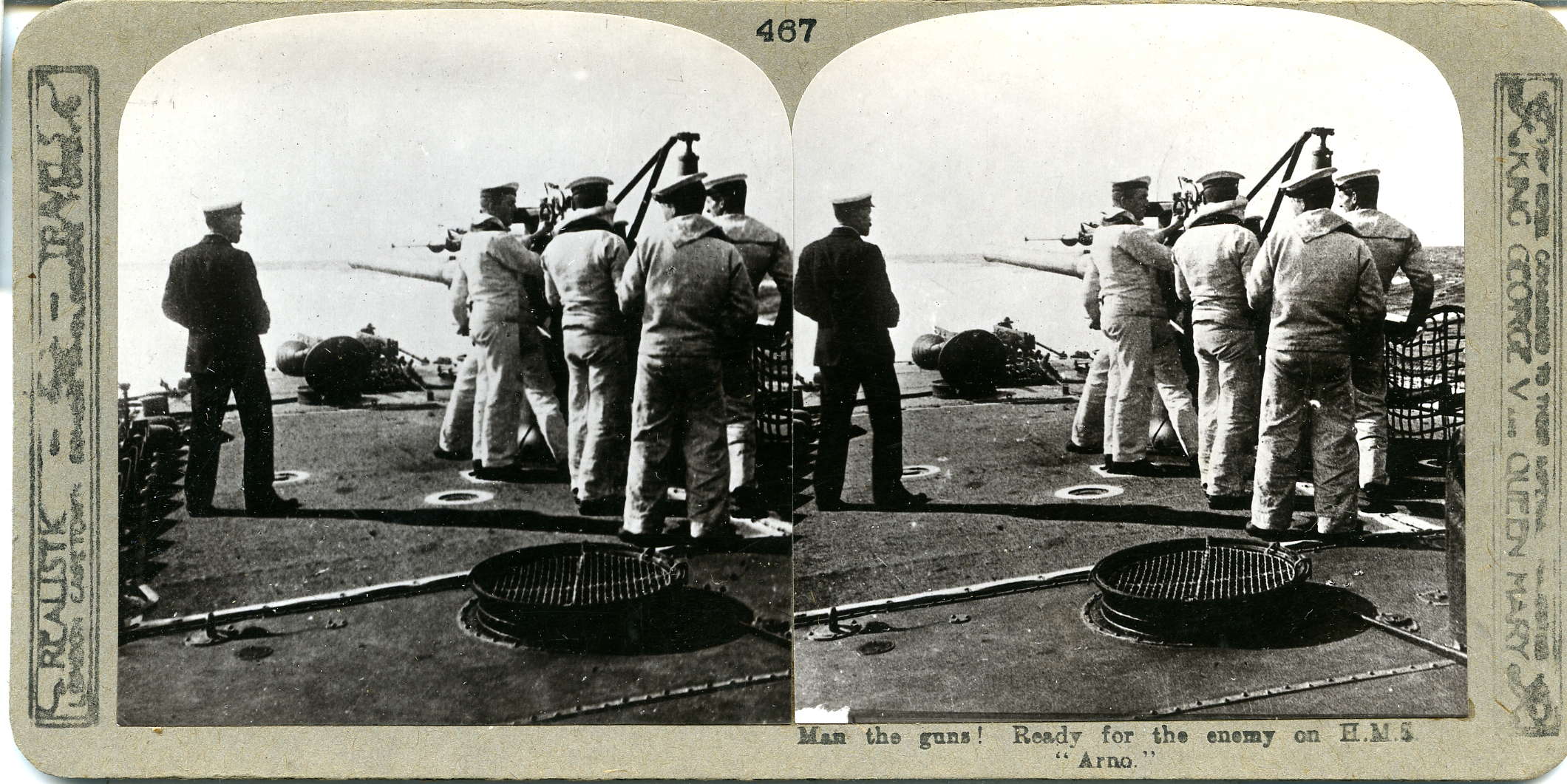 Man the guns! Ready for the enemy on H.M.S. "Arno"