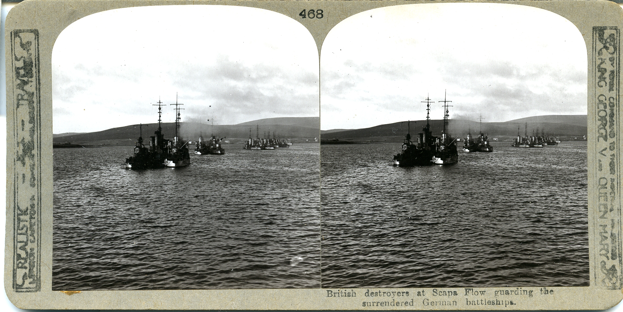 British destroyers at Scapa Flow guarding the surrendered German battleships