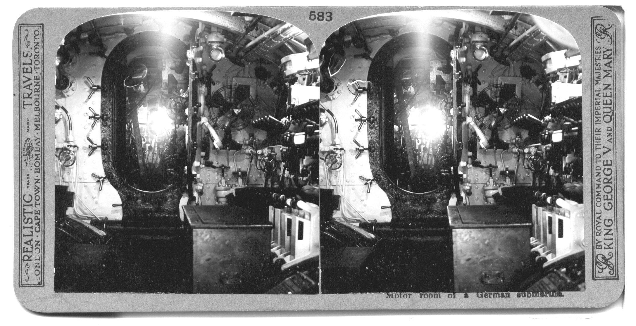 Motor room of a German submarine